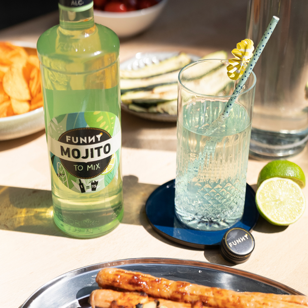 🌿 6-PACK of FUNNY Mojito bottles – 0% alc.