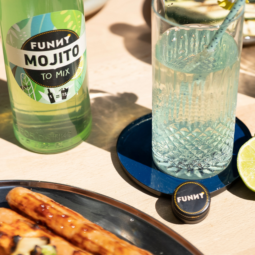 🌿 6-PACK of FUNNY Mojito bottles – 0% alc.