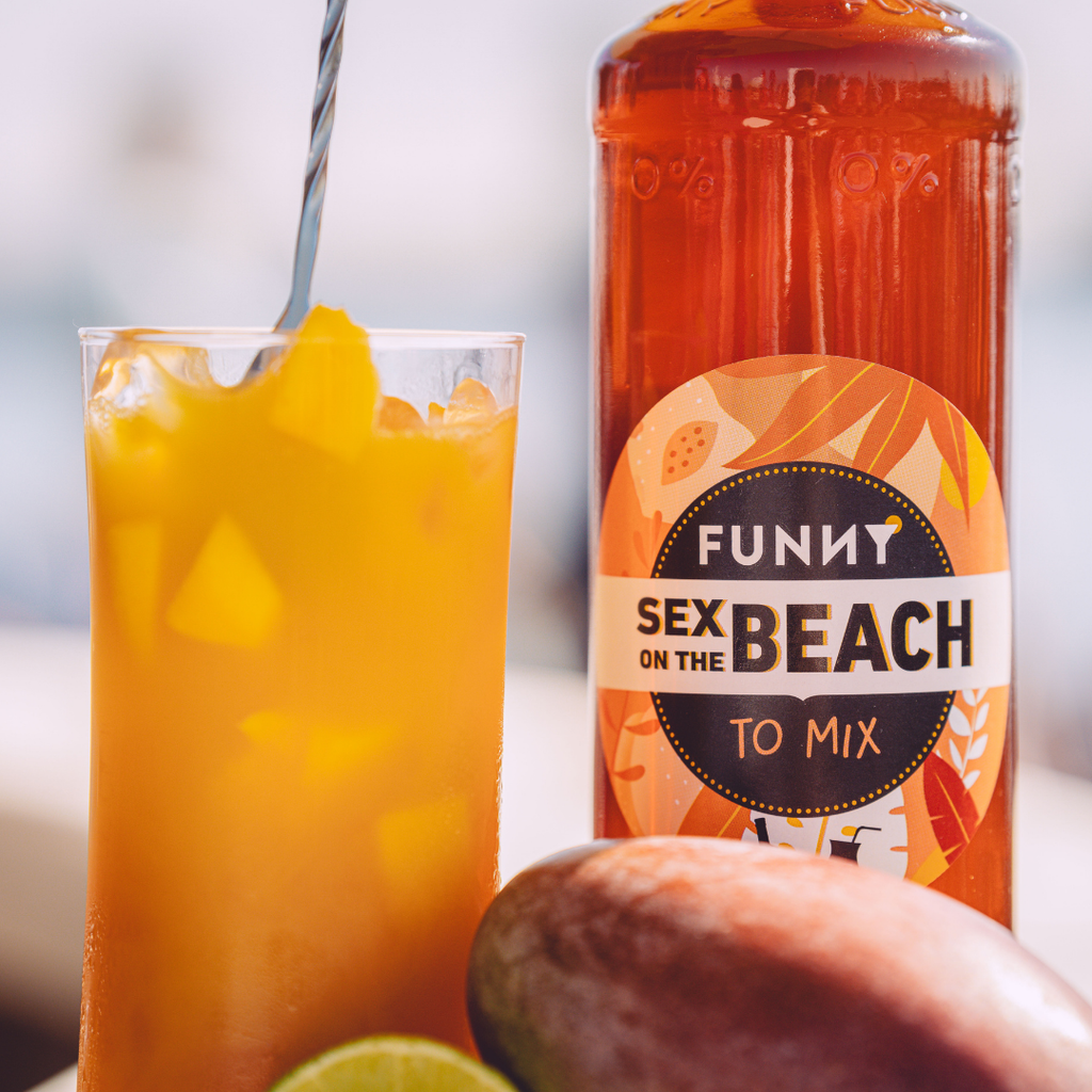 🍑 6-pack of FUNNY Sex on the Beach bottles – 0% alc.