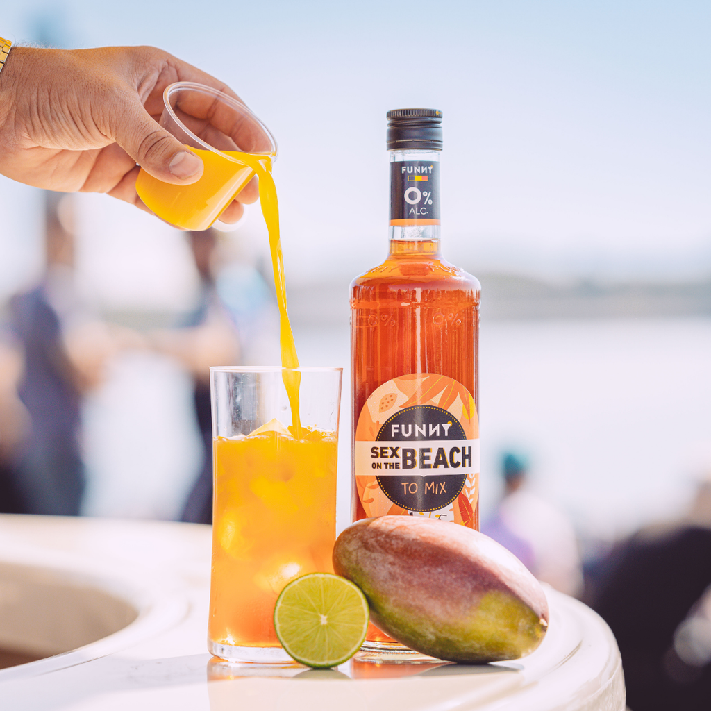 🍑 6-pack of FUNNY Sex on the Beach bottles – 0% alc.